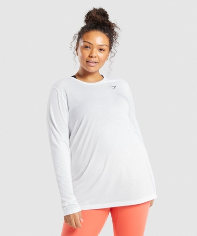 White Gymshark Training Oversized Women's T Shirts | US-64WFURG