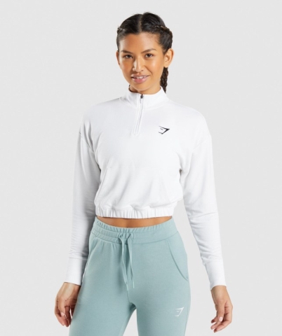 White Gymshark Training Pippa Women's Hoodies | US-37IQWOA