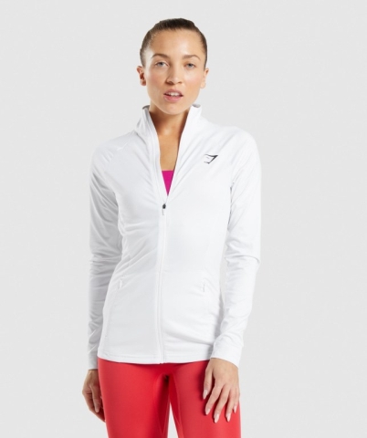 White Gymshark Training Women's Jackets | US-60WVHNM