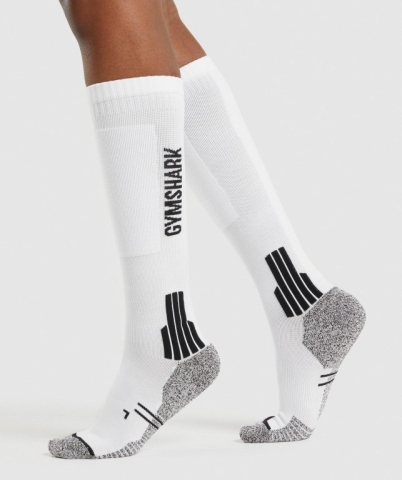 White Gymshark Weightlifting Men's Socks | US-38ZLWYT