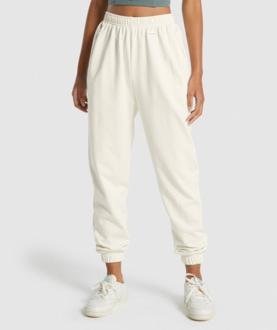 White Gymshark Whitney Loose Women's Joggers | US-02ETBIV