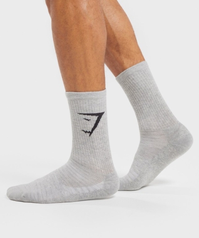 White / Light Grey / Black Gymshark 3pk Women's Socks | US-59LPFSA