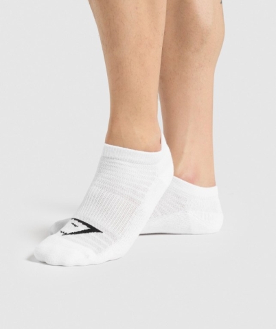 White / Light Grey / Black Gymshark Ankle 3pk Men's Socks | US-19CRGAU