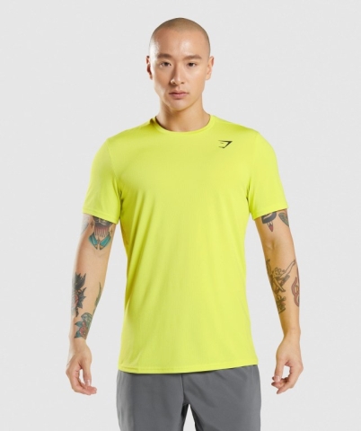 Yellow Gymshark Arrival Men's T Shirts | US-53GTVWE