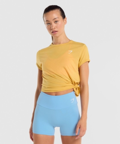 Yellow Gymshark Essential Women's T Shirts | US-20SYLXC