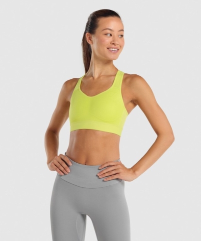 Yellow Gymshark Lightweight High Support Training Women's Sports Bra | US-54FXMPQ