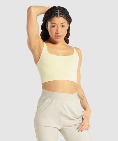 Yellow Gymshark Pause Bralette Women's Sports Bra | US-45OBMWL