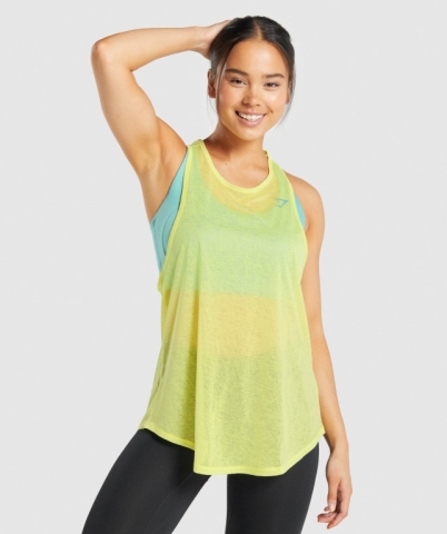 Yellow Gymshark Pulse Lightweight Women's Tank Tops | US-25VYCOT