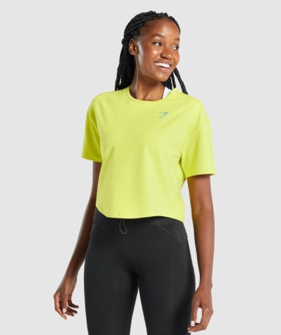 Yellow Gymshark Pulse Women's T Shirts | US-94TORZU