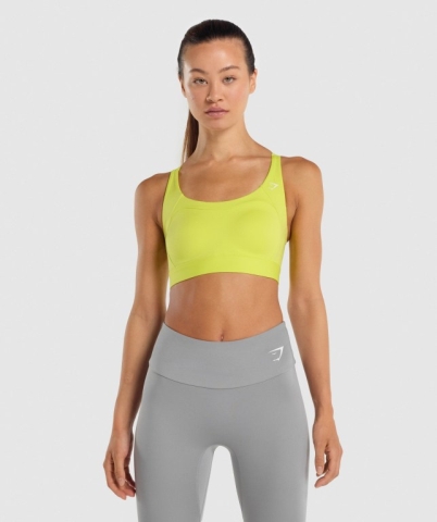 Yellow Gymshark Racer Back Training Women's Sports Bra | US-39RYQXH