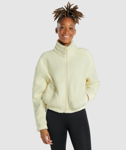 Yellow Gymshark Sherpa Women's Jackets | US-53GAMTF