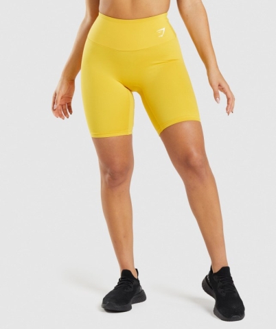 Yellow Gymshark Training Cycling Women's Shorts | US-94TONRW