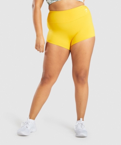 Yellow Gymshark Training Short Length Women's Shorts | US-50EXSAG