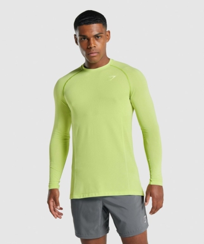 Yellow Gymshark Vital Light Seamless Men's T Shirts | US-14OZPEV