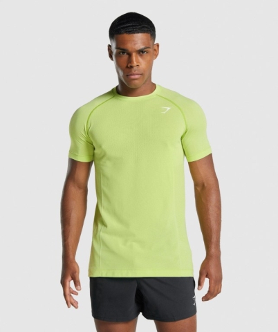 Yellow Gymshark Vital Light Seamless Men's T Shirts | US-62IQTSJ