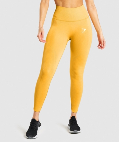 Yellow Gymshark Vital Rise Seamless High Waisted Women's Leggings | US-23XKCOS