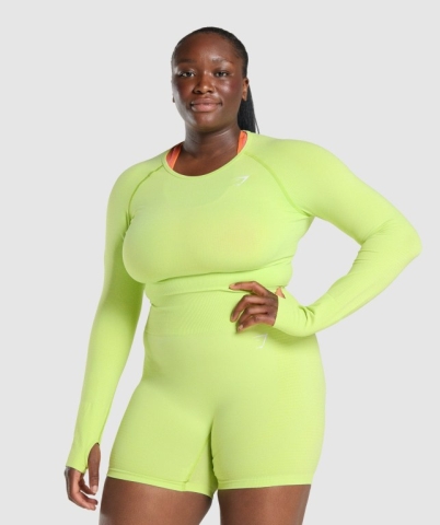 Yellow Gymshark Vital Seamless 2.0 Crop Top Women's T Shirts | US-42RIZYU