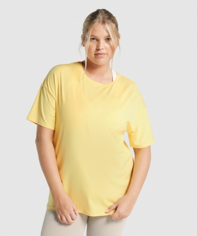 Yellow Gymshark Whitney Oversized Women's T Shirts | US-01CDLBI