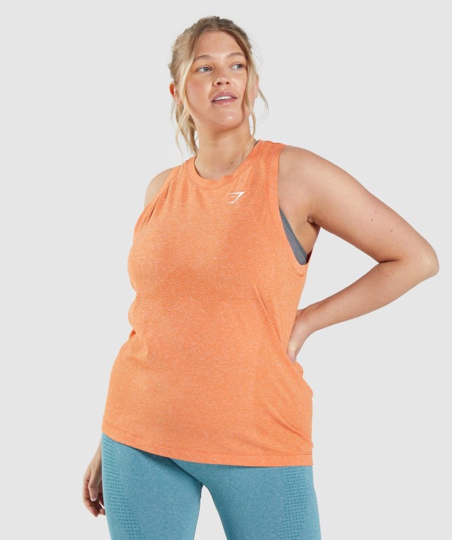 Apricot Orange Gymshark Vital Seamless 2.0 Light Women\'s Tank Tops | US-24GUVEK