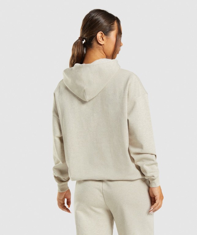 Beige Gymshark Rest Day Sweats Women's Hoodies | US-10WRVNU