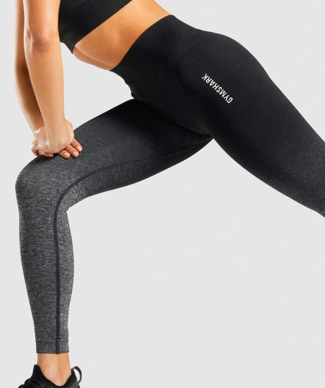 Black / Black Gymshark Adapt Ombre Seamless High Waisted Women's Leggings | US-59OIESZ