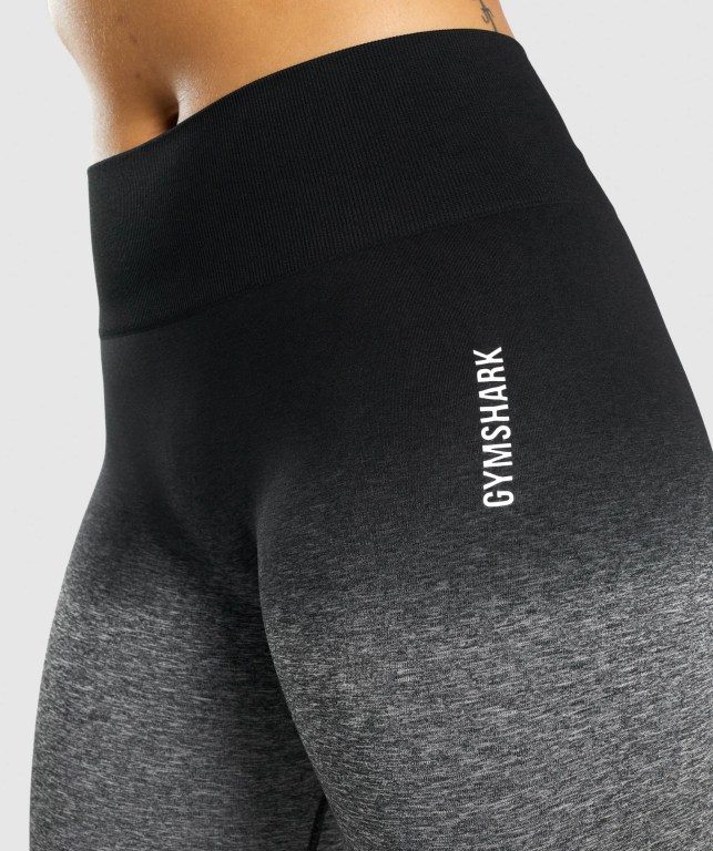 Black / Black Gymshark Adapt Ombre Seamless Women's Shorts | US-94SNUYE