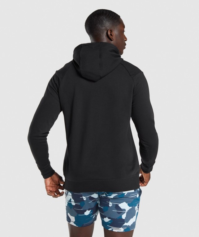 Black / Black Gymshark Bold Men's Hoodies | US-70BGACF