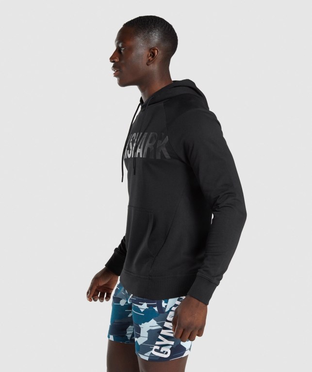 Black / Black Gymshark Bold Men's Hoodies | US-70BGACF