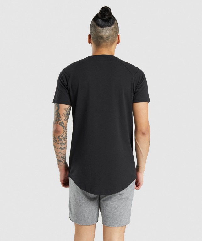 Black / Black Gymshark Bold Men's T Shirts | US-17ZHNKL