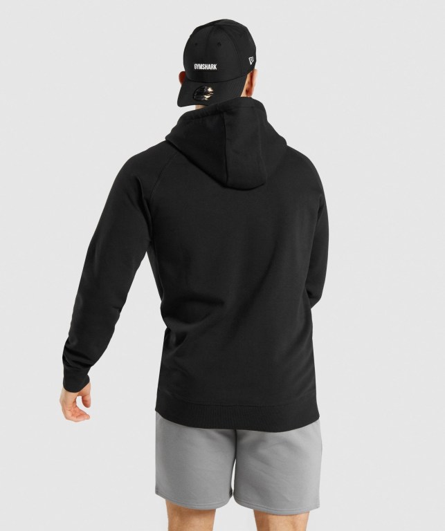 Black / Black Gymshark Legacy Men's Hoodies | US-73TGFVB