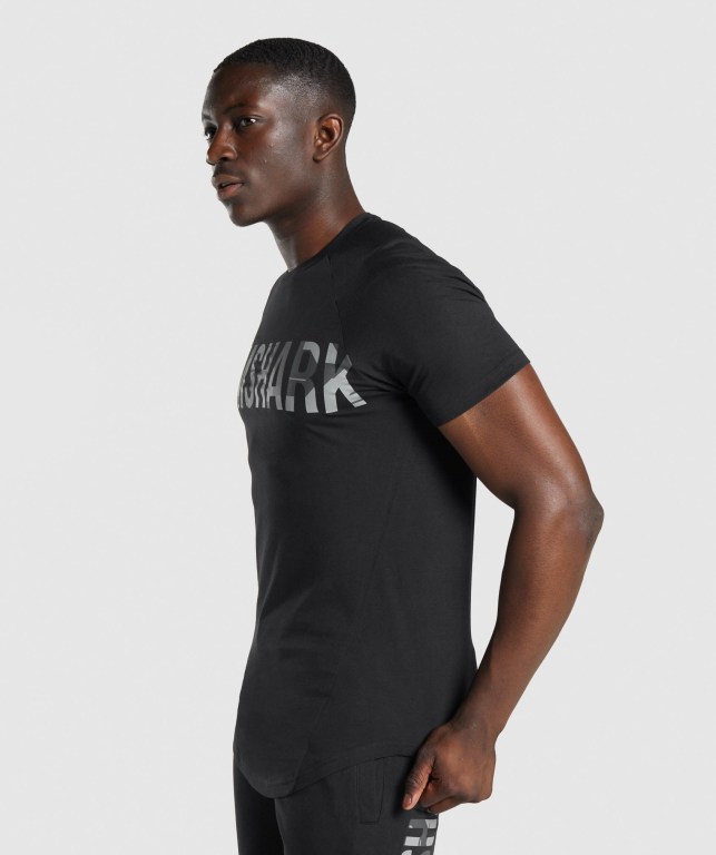 Black / Camo Gymshark Bold Men's T Shirts | US-29MDZTN