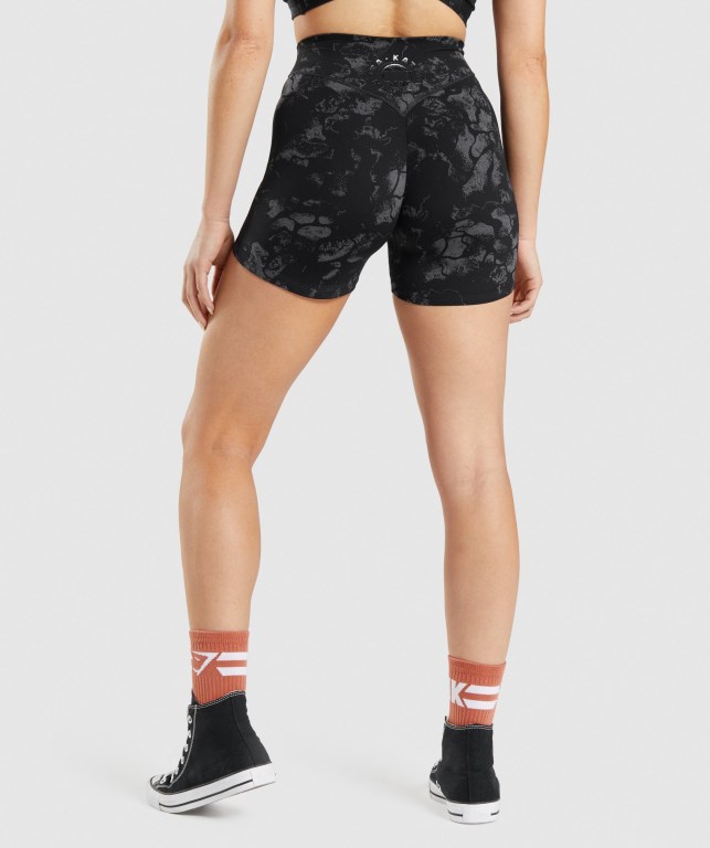 Black Camo Gymshark KK Fit Women's Shorts | US-74LWRDX