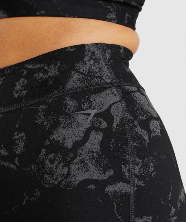 Black Camo Gymshark KK Fit Women's Shorts | US-74LWRDX