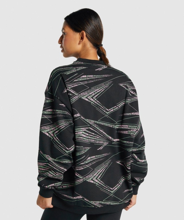 Black / Green Gymshark Zone Graphic Women's Hoodies | US-30VBDXH