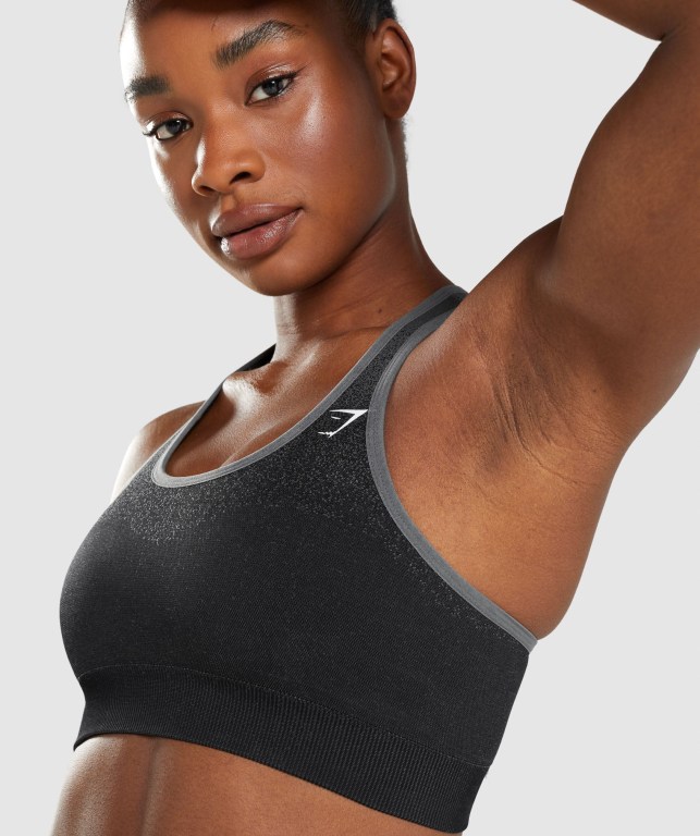 Black / Grey Gymshark Adapt Ombre Seamless Women's Sports Bra | US-50PFDCQ