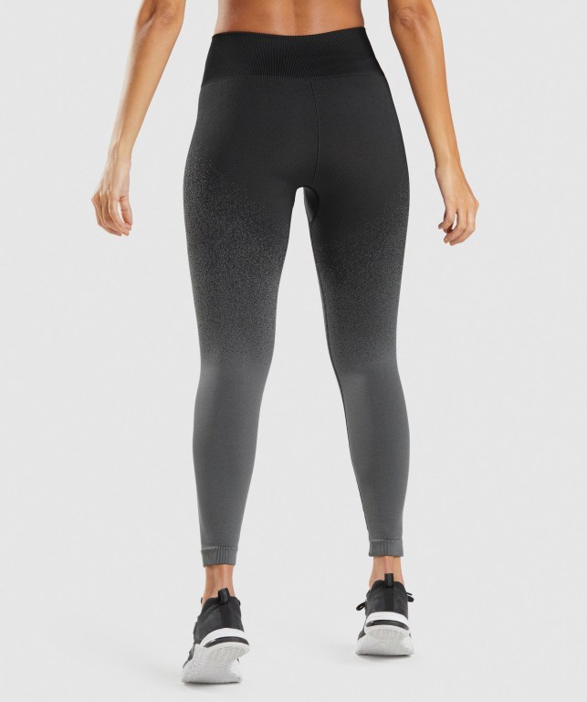 Black / Grey Gymshark Adapt Ombre Seamless High Waisted Women's Leggings | US-50ZSETW