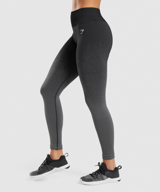 Black / Grey Gymshark Adapt Ombre Seamless High Waisted Women's Leggings | US-50ZSETW