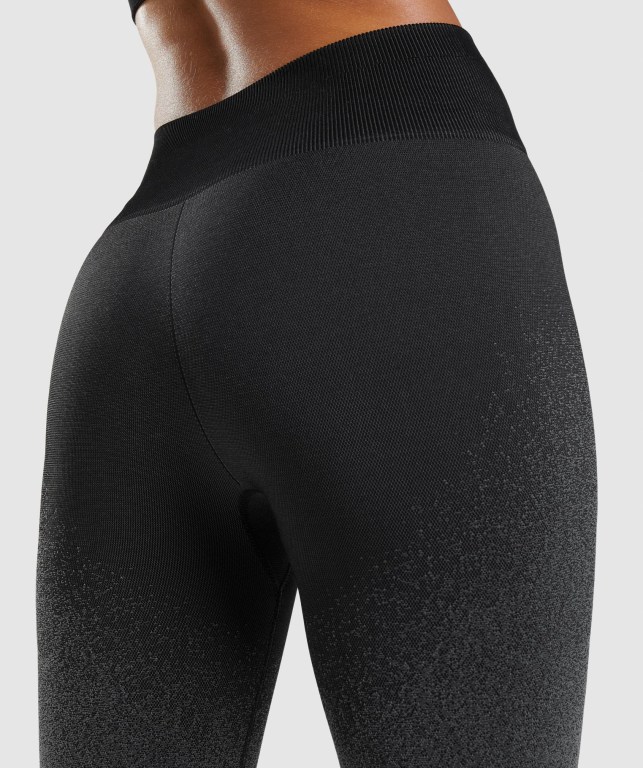 Black / Grey Gymshark Adapt Ombre Seamless High Waisted Women's Leggings | US-50ZSETW