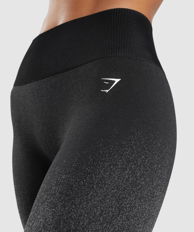 Black / Grey Gymshark Adapt Ombre Seamless High Waisted Women's Leggings | US-50ZSETW