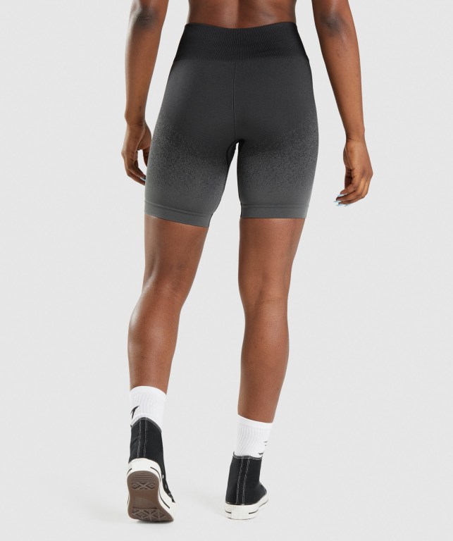 Black / Grey Gymshark Adapt Ombre Seamless Cycling Women's Shorts | US-57UQHPT