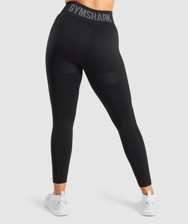 Black / Grey Gymshark Flex High Waisted Women's Leggings | US-82HAQSF