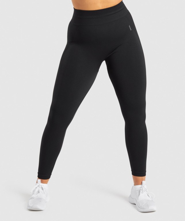 Black / Grey Gymshark Flex High Waisted Women\'s Leggings | US-82HAQSF