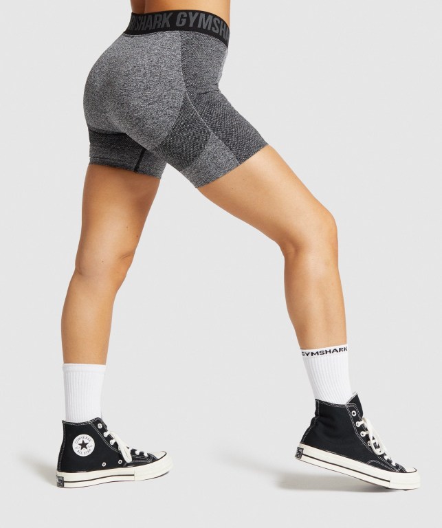 Black / Grey Gymshark Flex Women's Shorts | US-27GIZXC