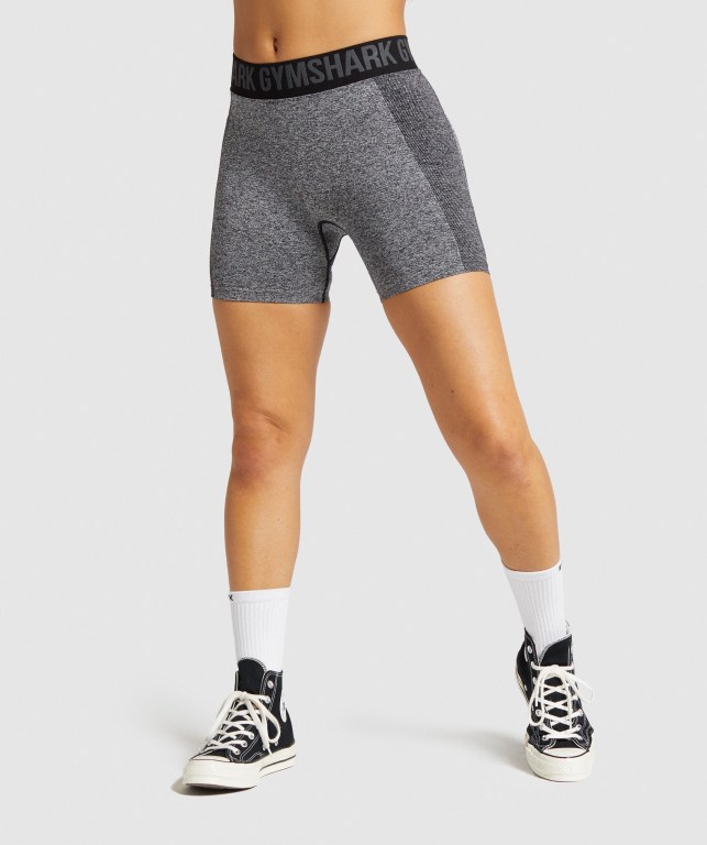 Black / Grey Gymshark Flex Women\'s Shorts | US-27GIZXC