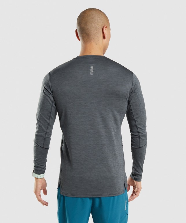 Black / Grey Gymshark Speed Men's T Shirts | US-56ISPNJ