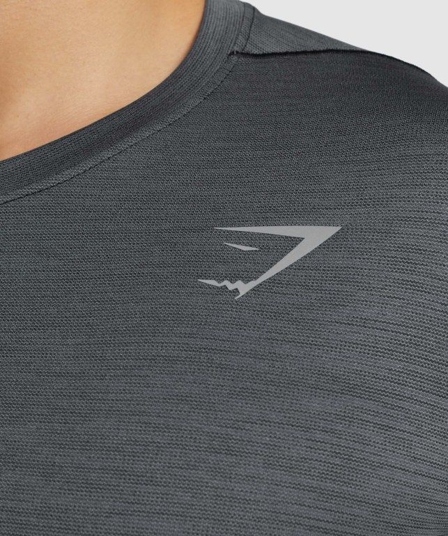 Black / Grey Gymshark Speed Men's T Shirts | US-56ISPNJ