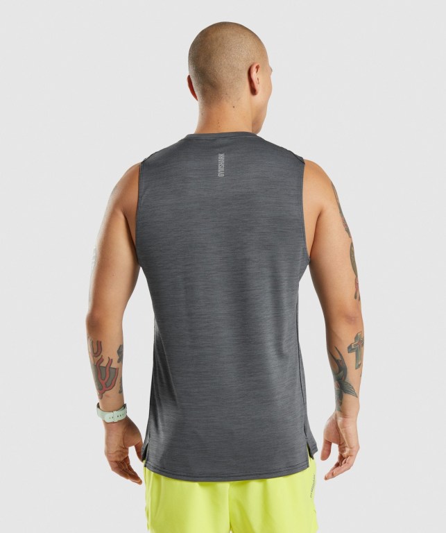 Black / Grey Gymshark Speed Men's Tank Tops | US-05JNRKW