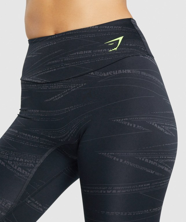 Black / Grey Gymshark Zone Graphic High Waisted Women's Leggings | US-83ROMUQ