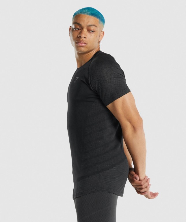 Black Gymshark 315 Men's T Shirts | US-69GOPEC