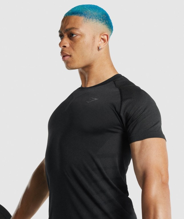 Black Gymshark 315 Men's T Shirts | US-69GOPEC